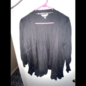 Gently used, black open cardigan.